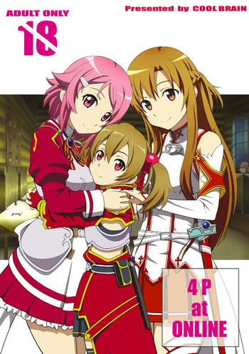 Three Some 4P at Online- Sword art online hentai Chubby